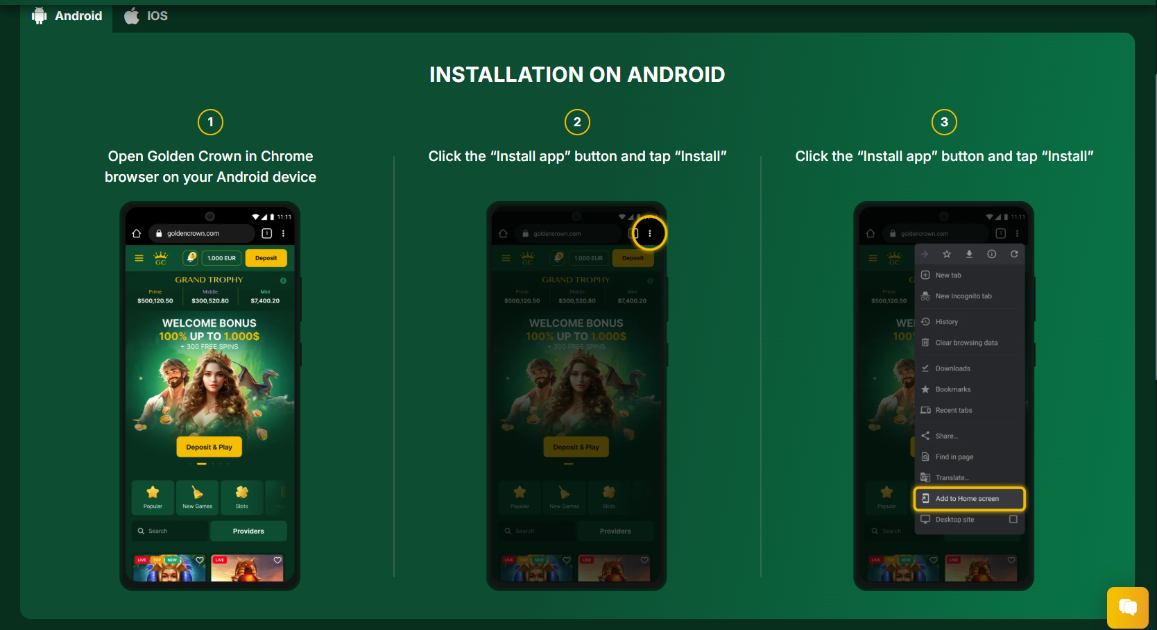 golden crown casino app guide